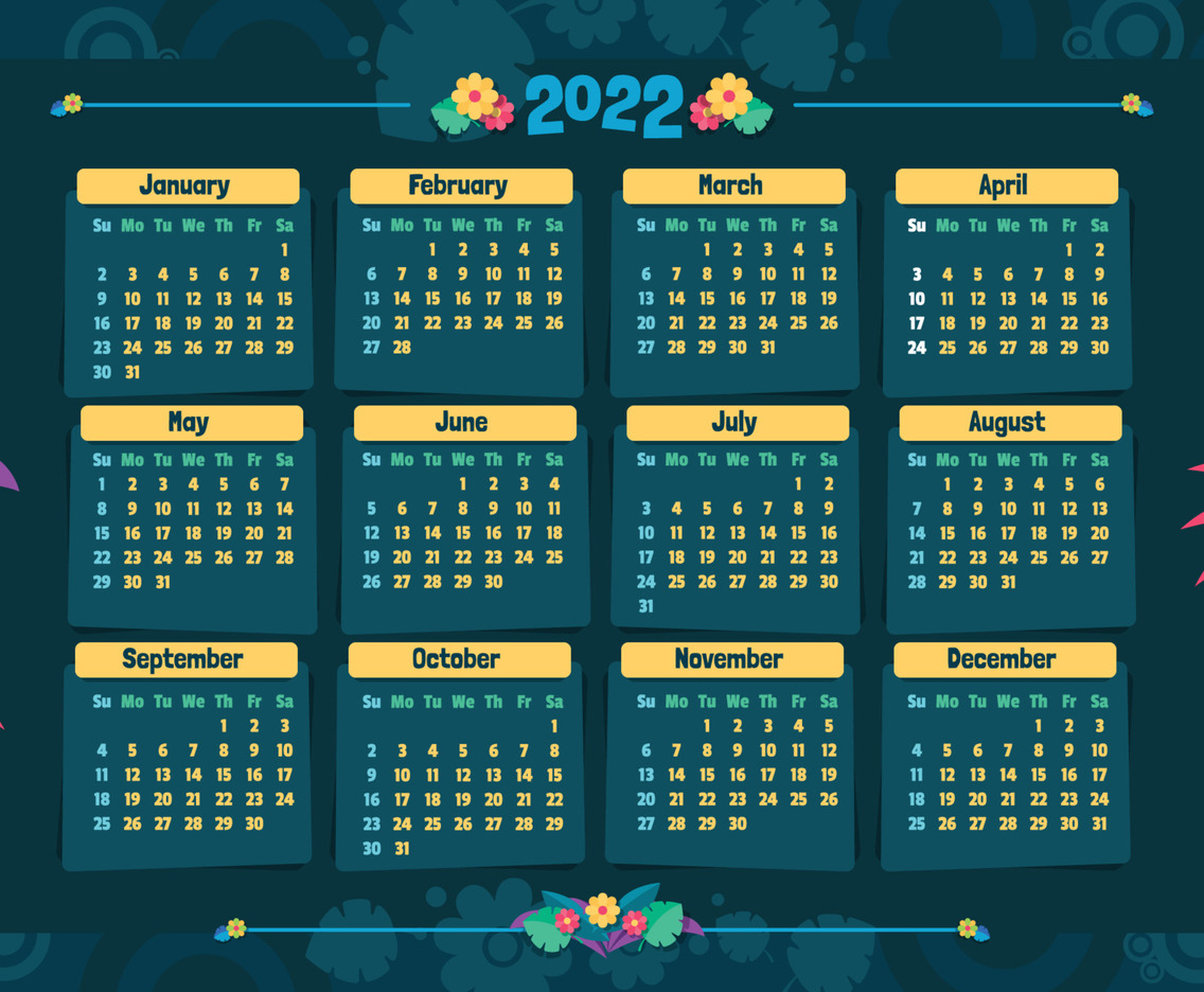 2022 Floral Calendar
