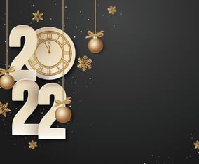 2022 New Year Background in Black and Gold
