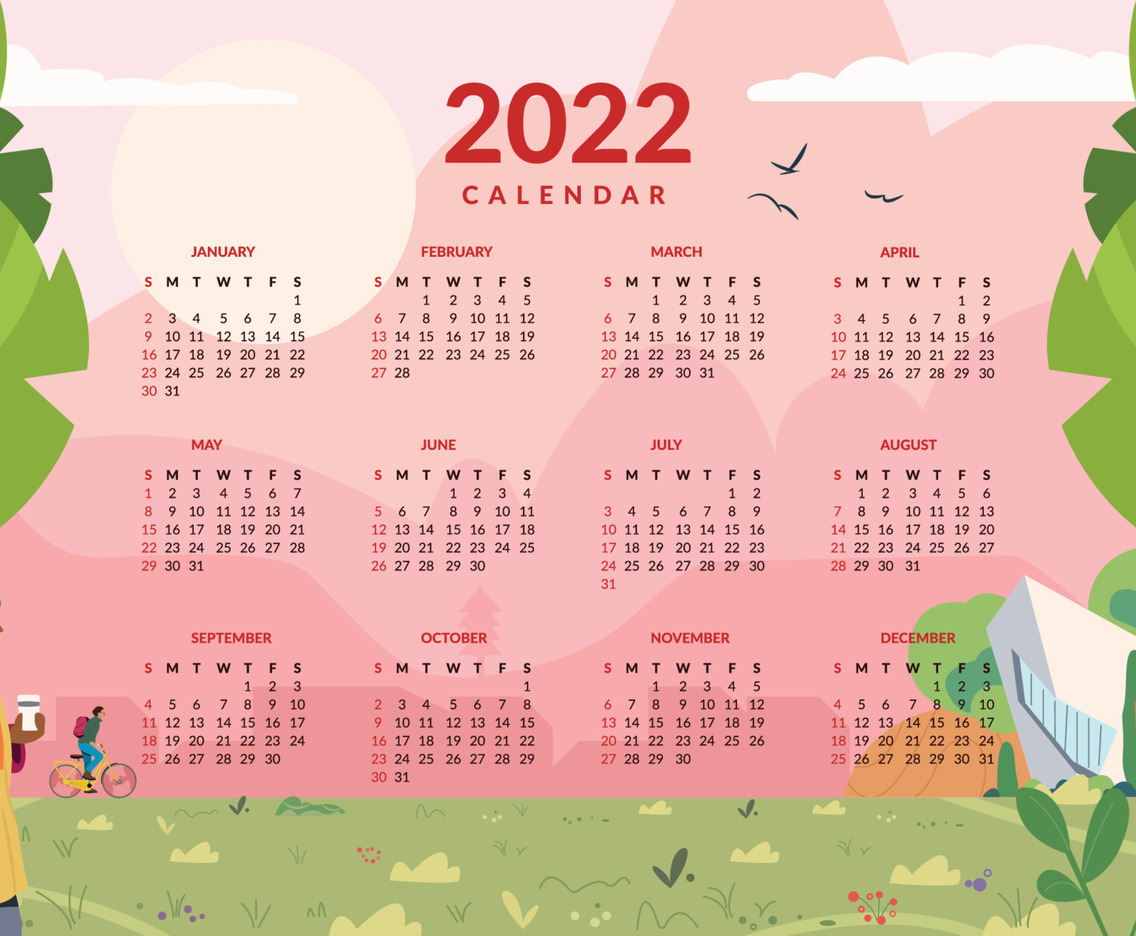 Urban Nature Neighborhood Calendar Template