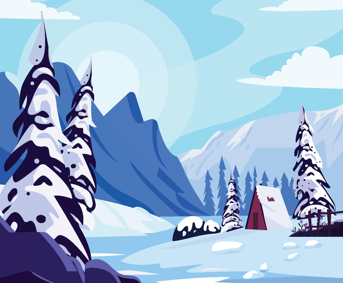 Isolated Cottage in Winter