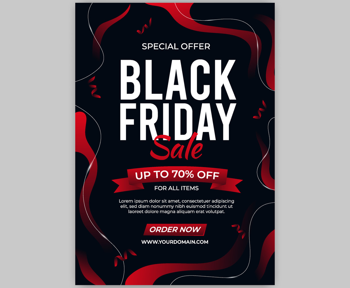 Modern Fluid Poster Black Friday Sale Template