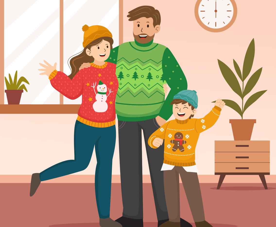 Family in Ugly Sweater