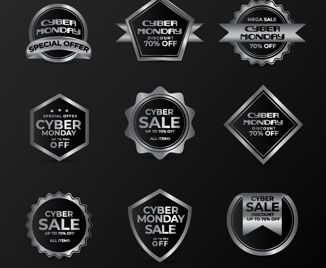 Modern Silver Badges of Cyber Monday