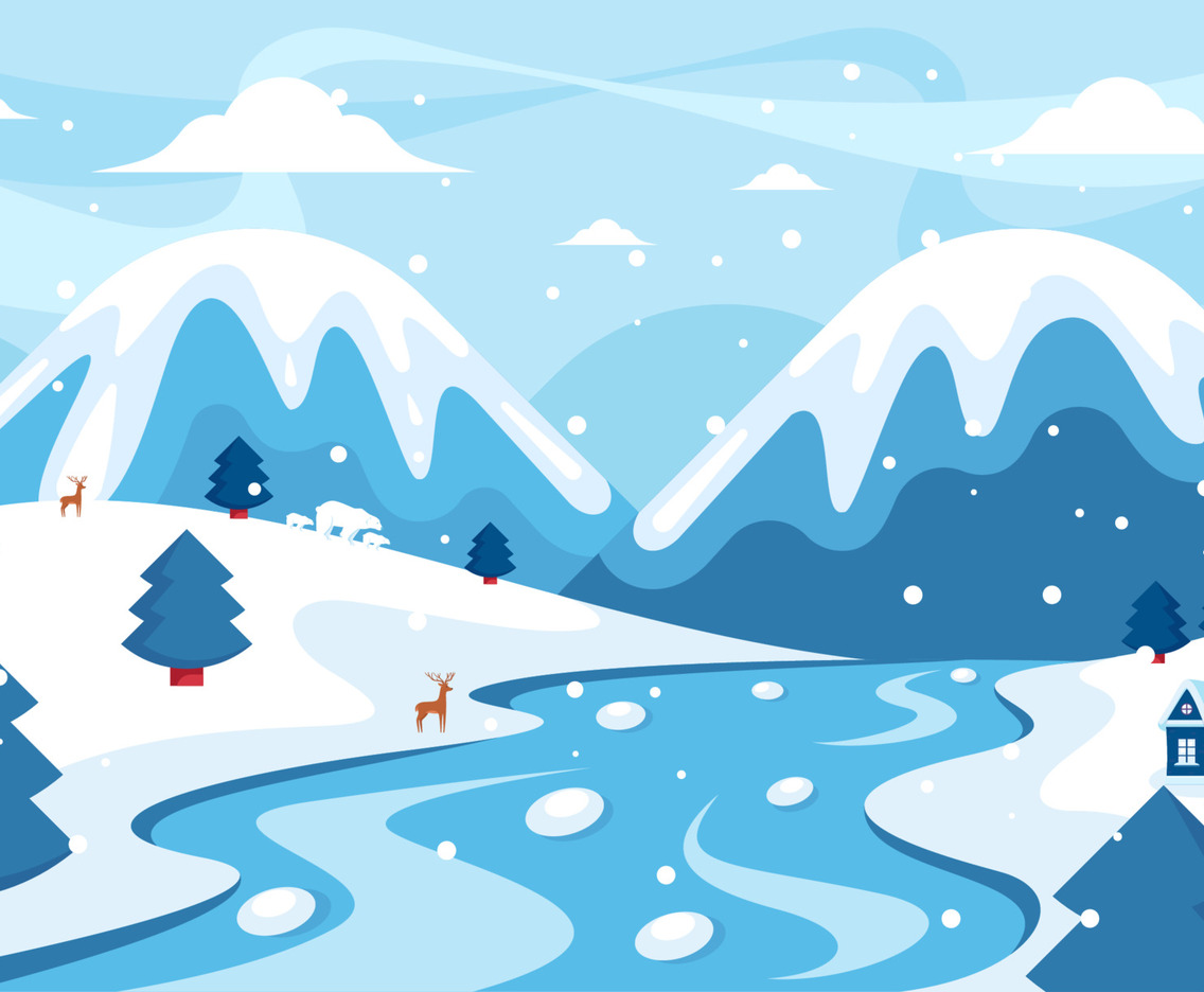 Outdoor Winter Scenery Background