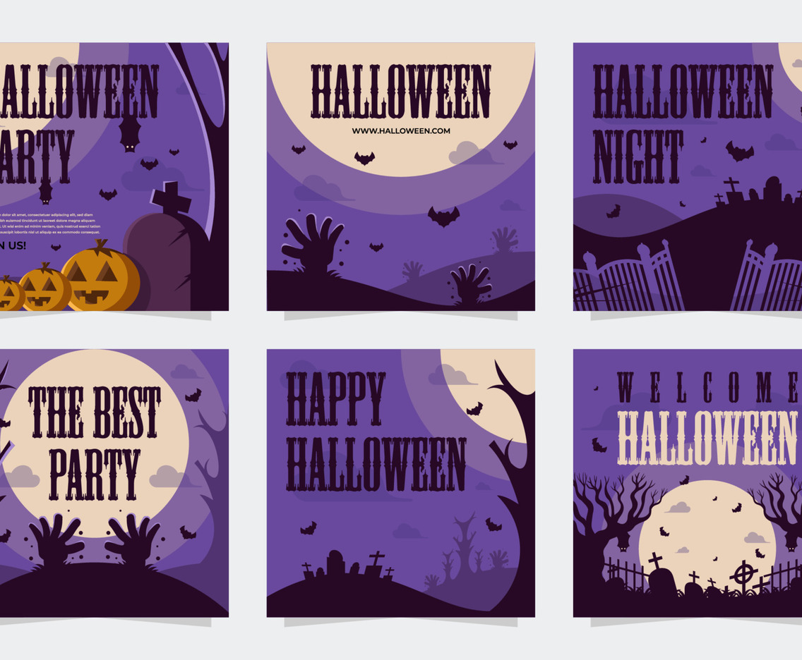 Halloween Festivity Set Media Social Post