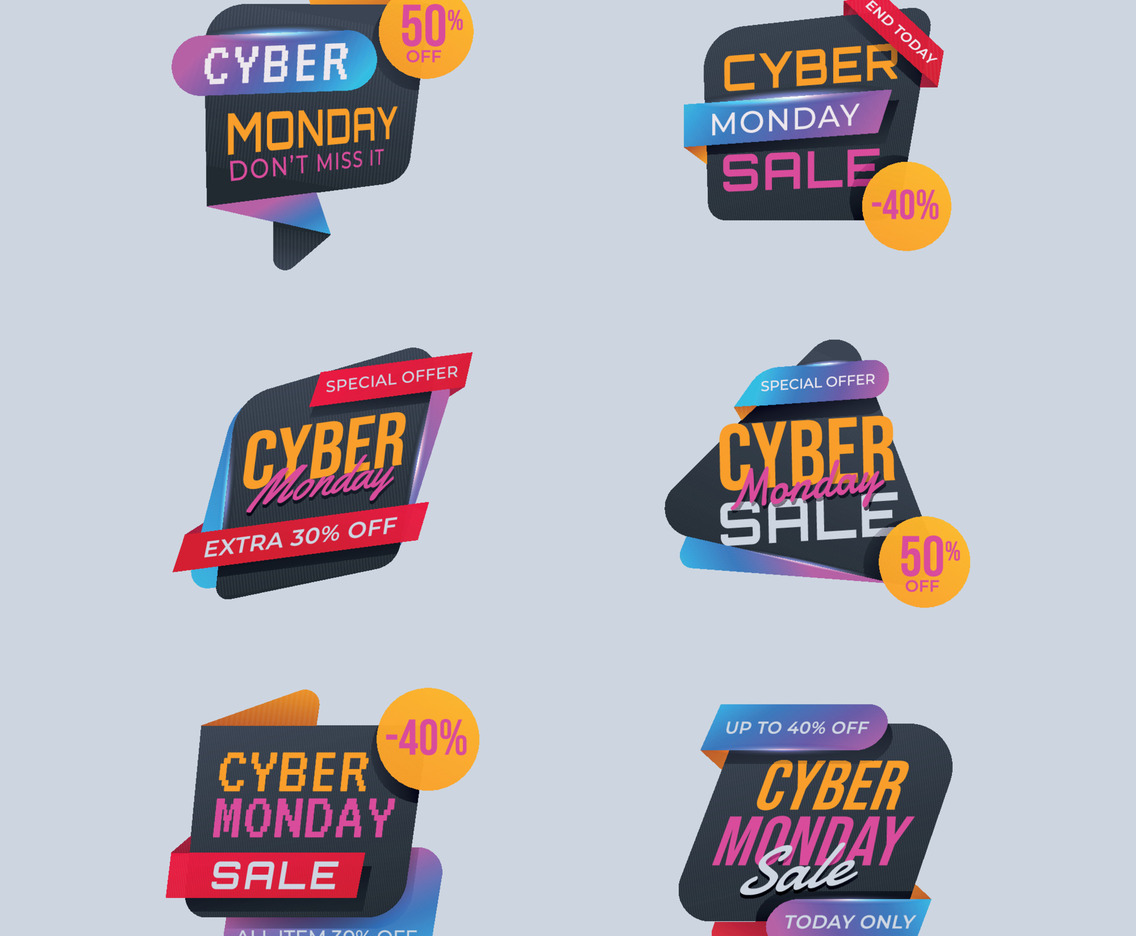 Set of Cyber Monday Sale Badge
