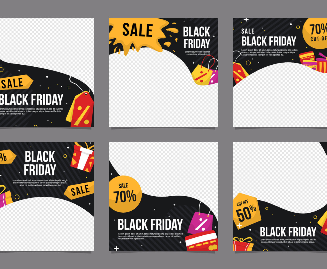 Social Media Posts of Black Friday Sale Event
