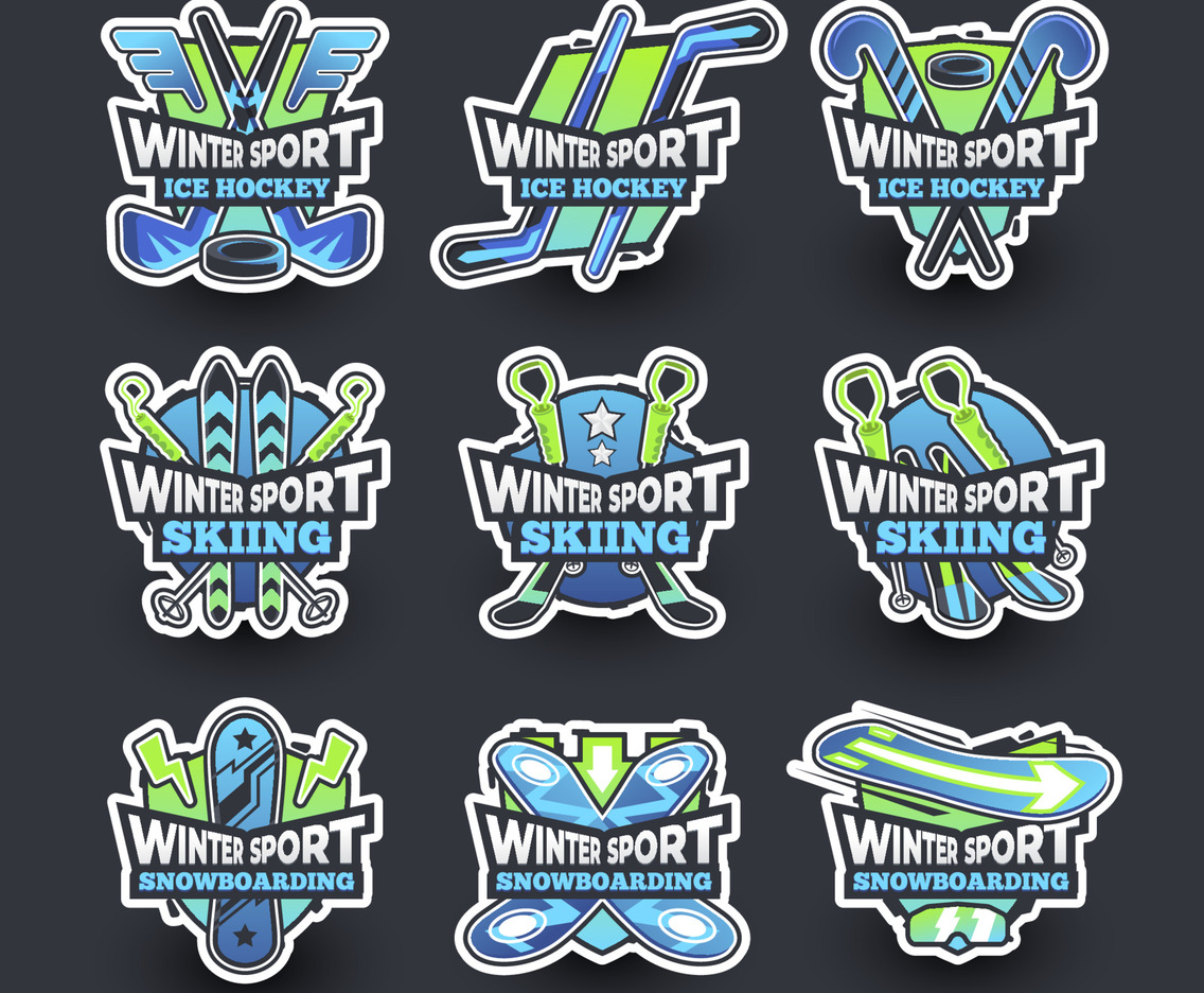 Collection of Winter Sport Stickers