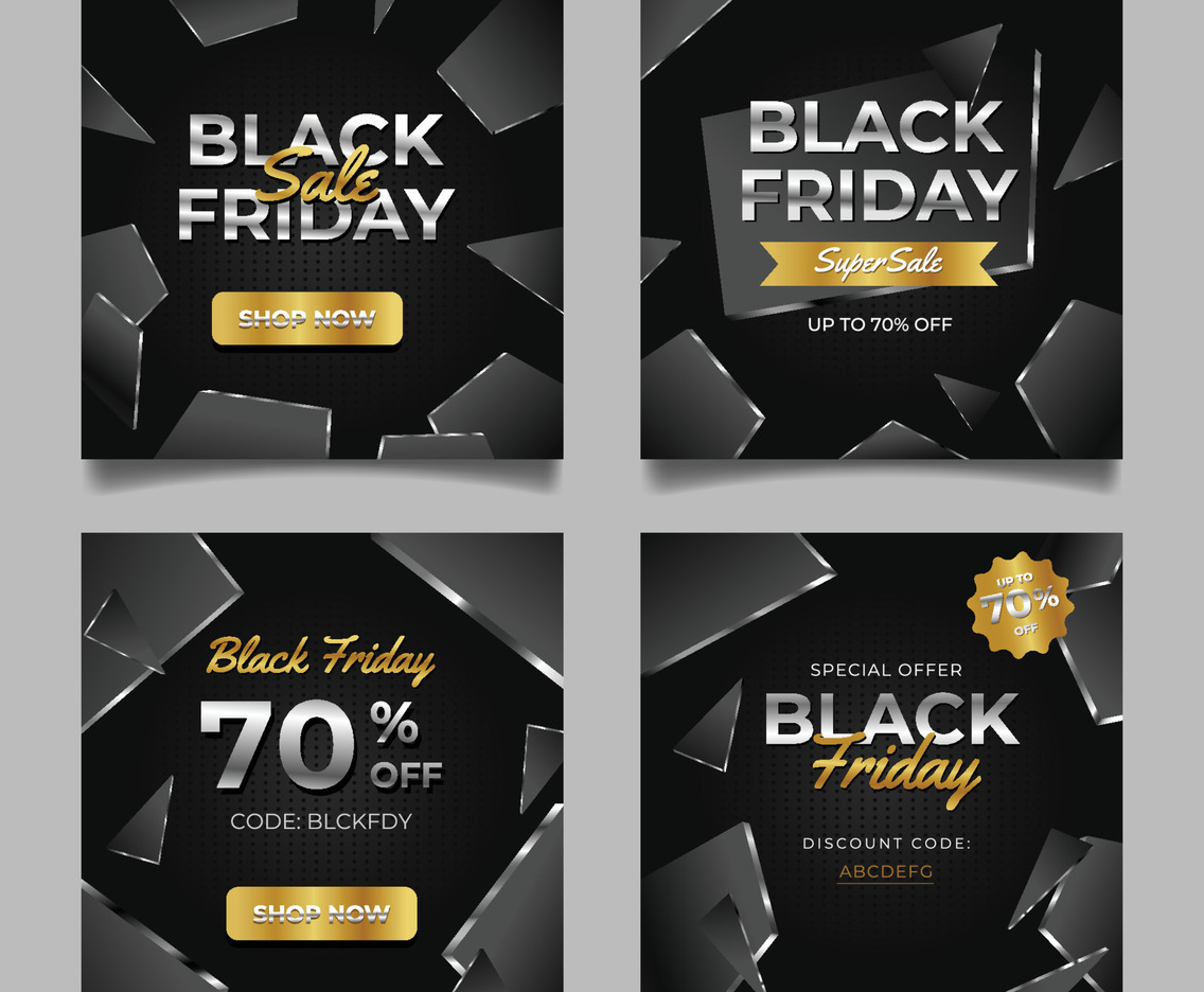 Set of Black Friday Banner Social Media Template