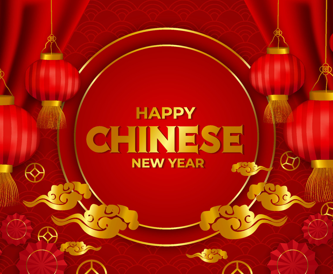 New Year Chinese Background with Lantern Concept
