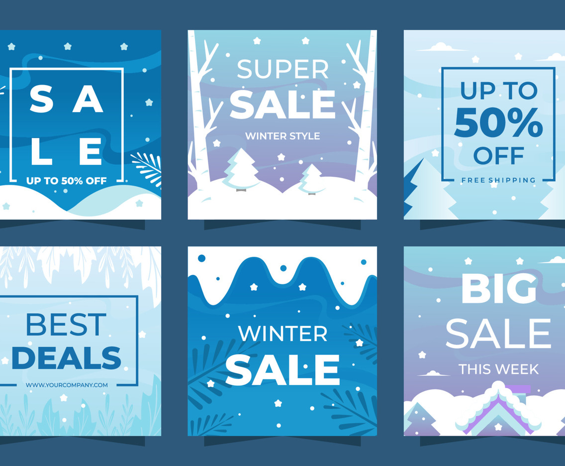 Winter Sale Social Media Post Template