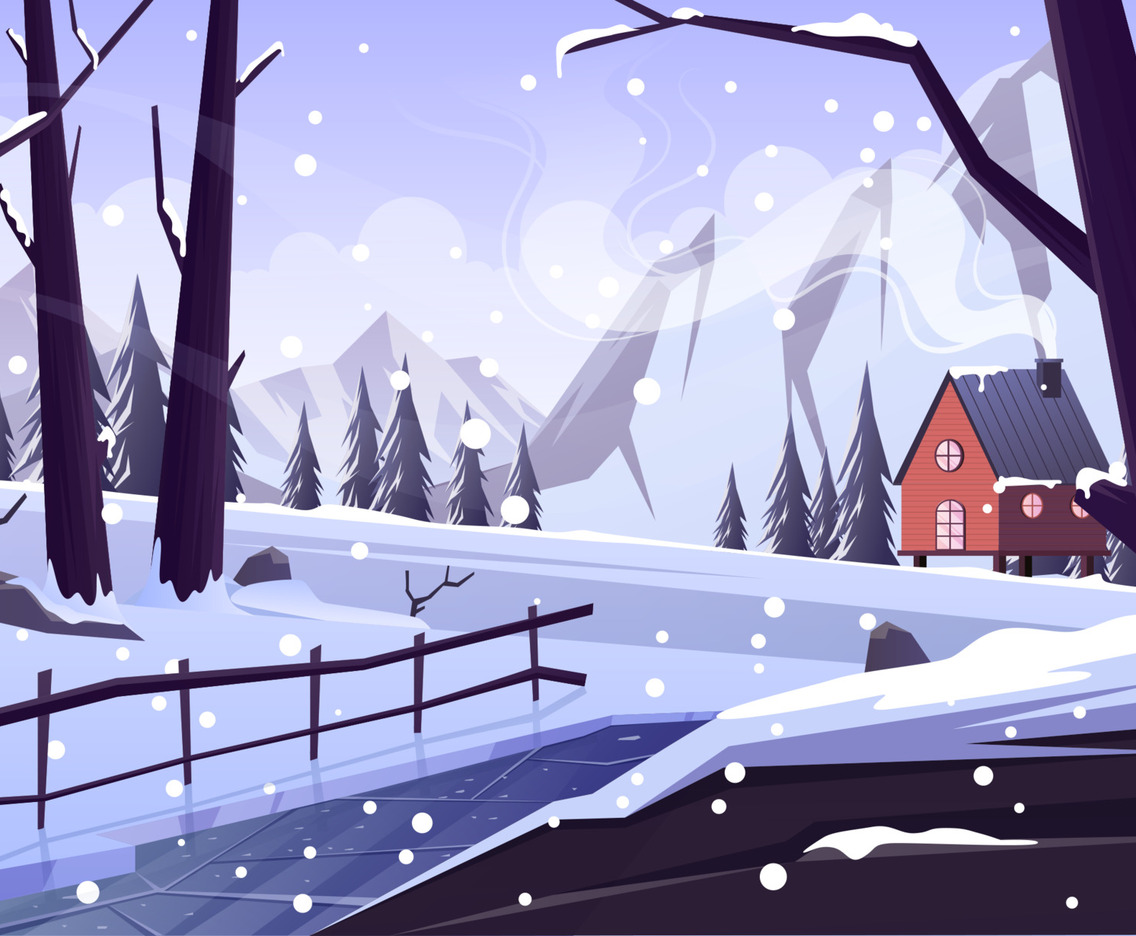 Winter Outdoor Scenery Background