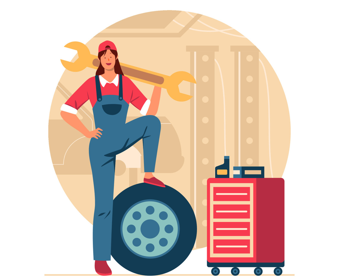 Woman Mechanic Concept
