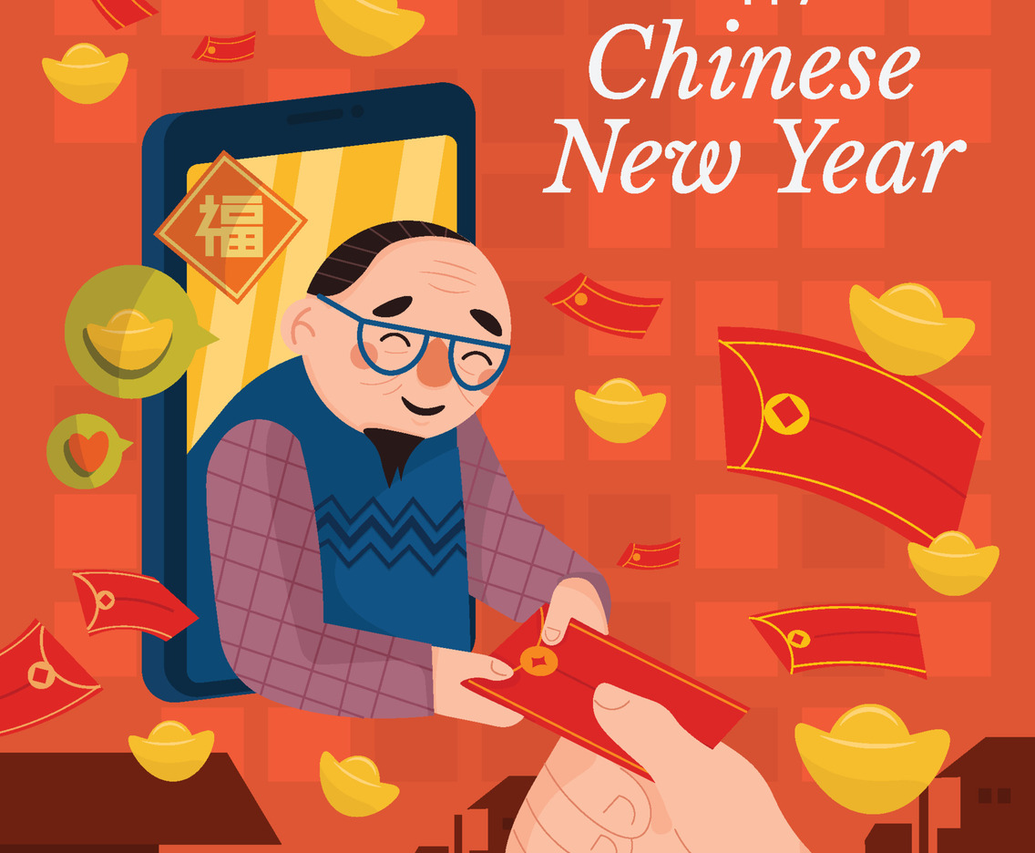 Grandpa Receive Hong Bao