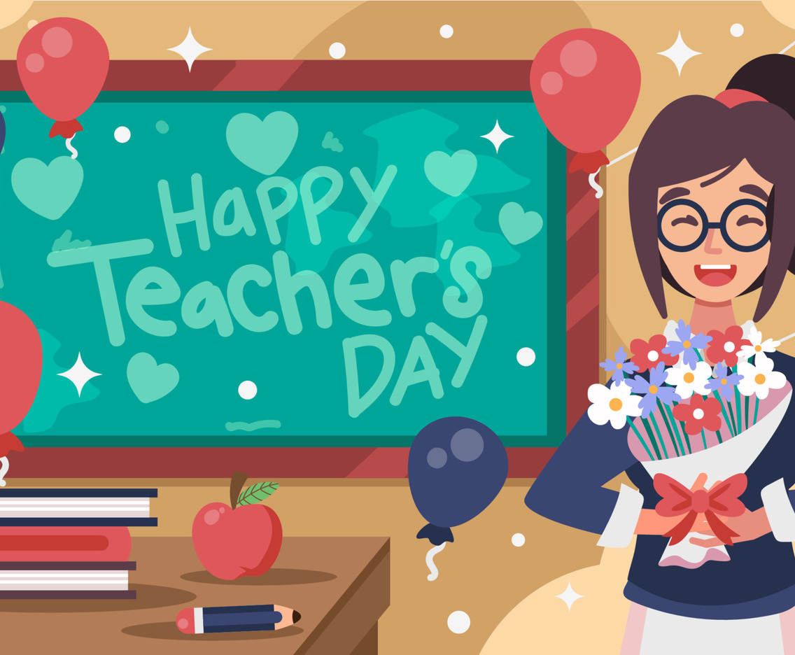 Appreciate Teacher with Giving Flower