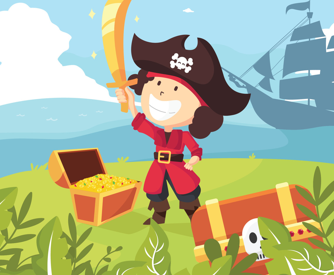 Pirate Boy Finds A Treasure