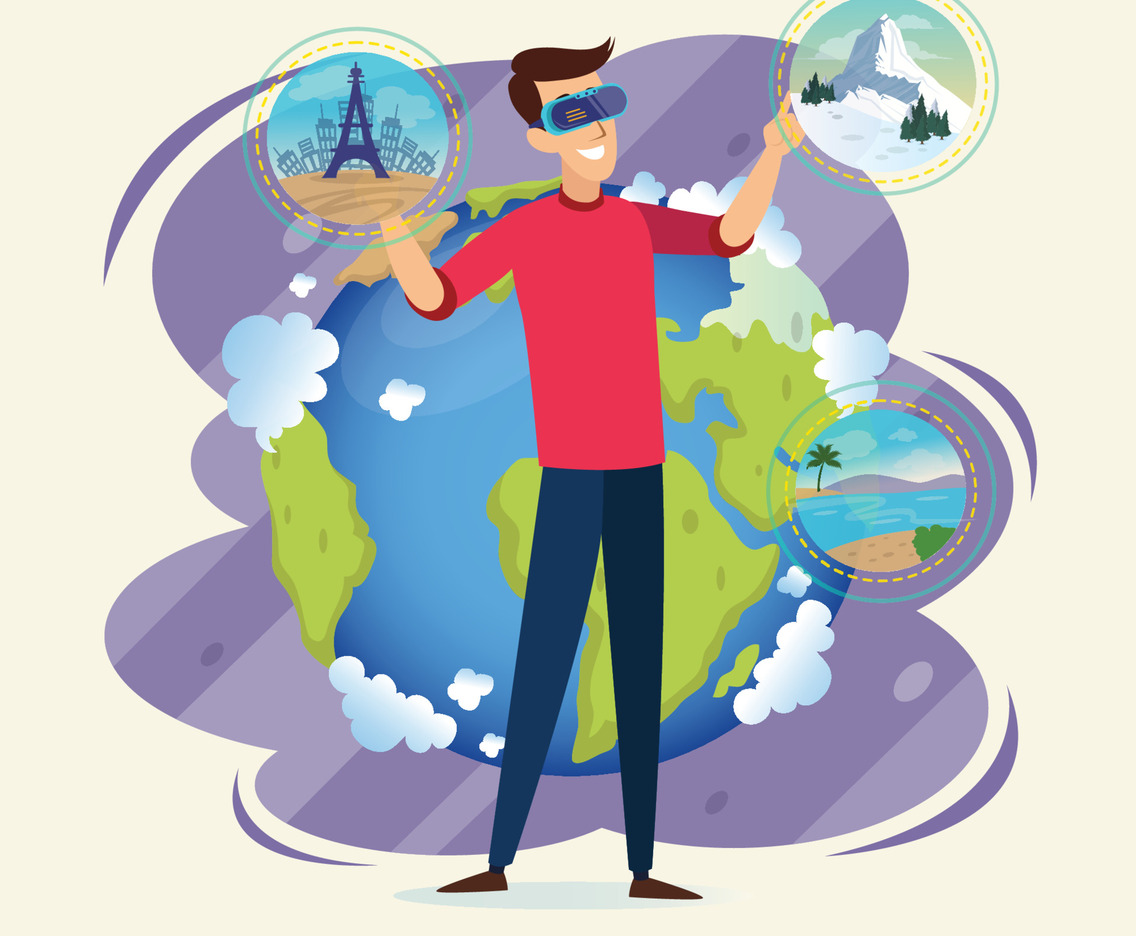 Man Going Online Traveling