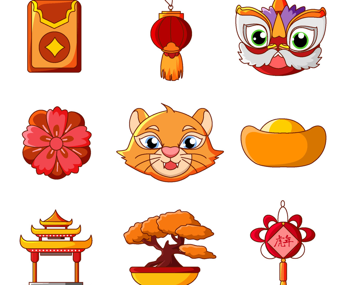 Chinese New Year of Tiger Icon Collection