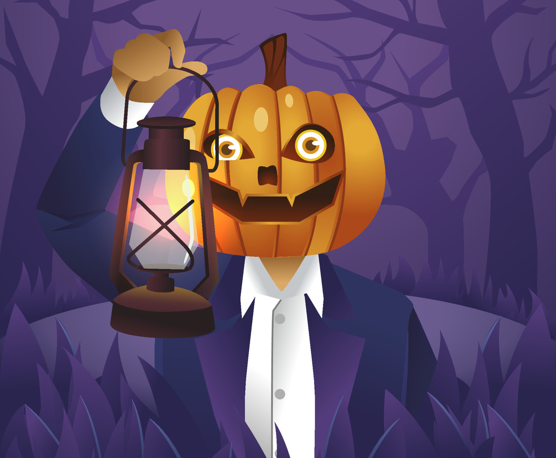 Jack'O Lantern at Halloween Night