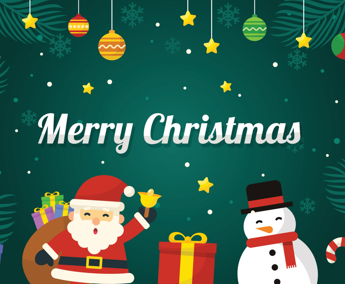 Santa Claus at the Christmas Background