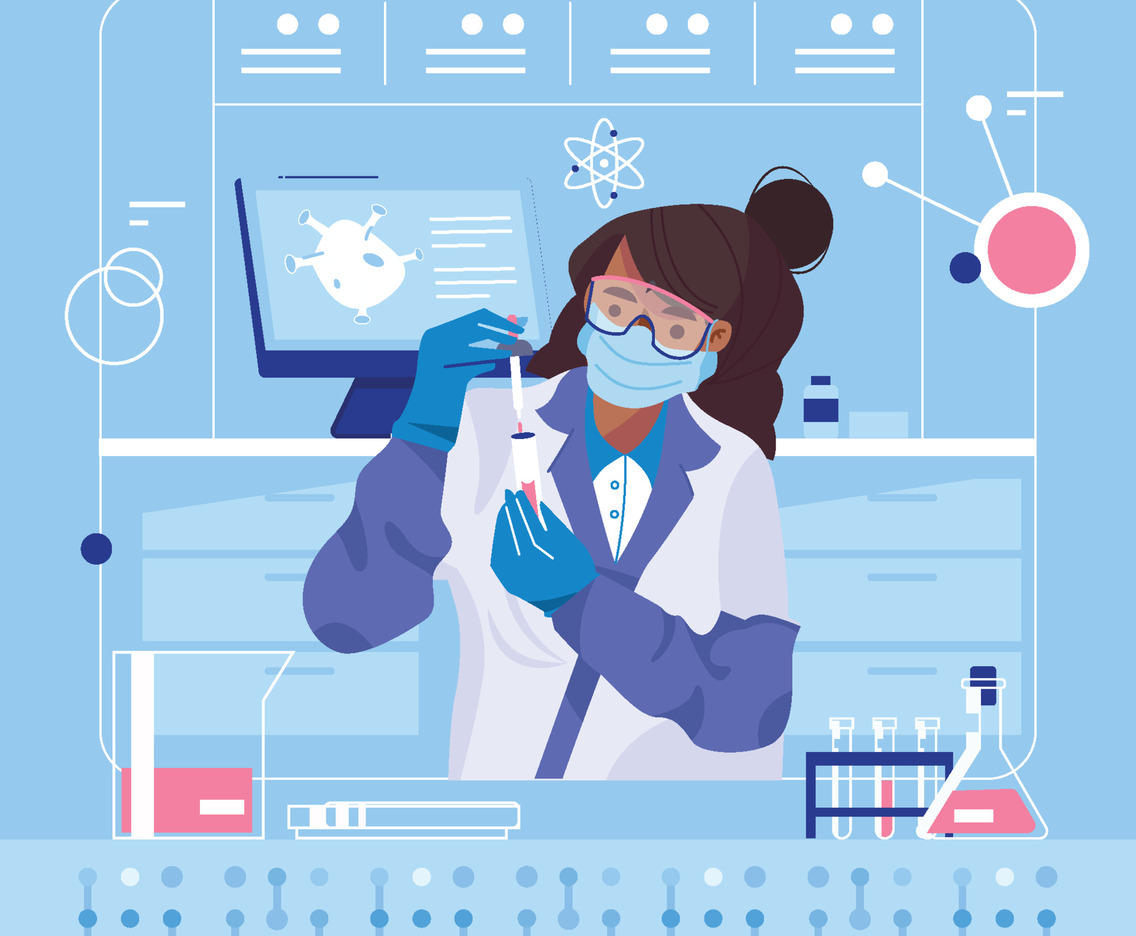 Chemist Pour Chemical into Container