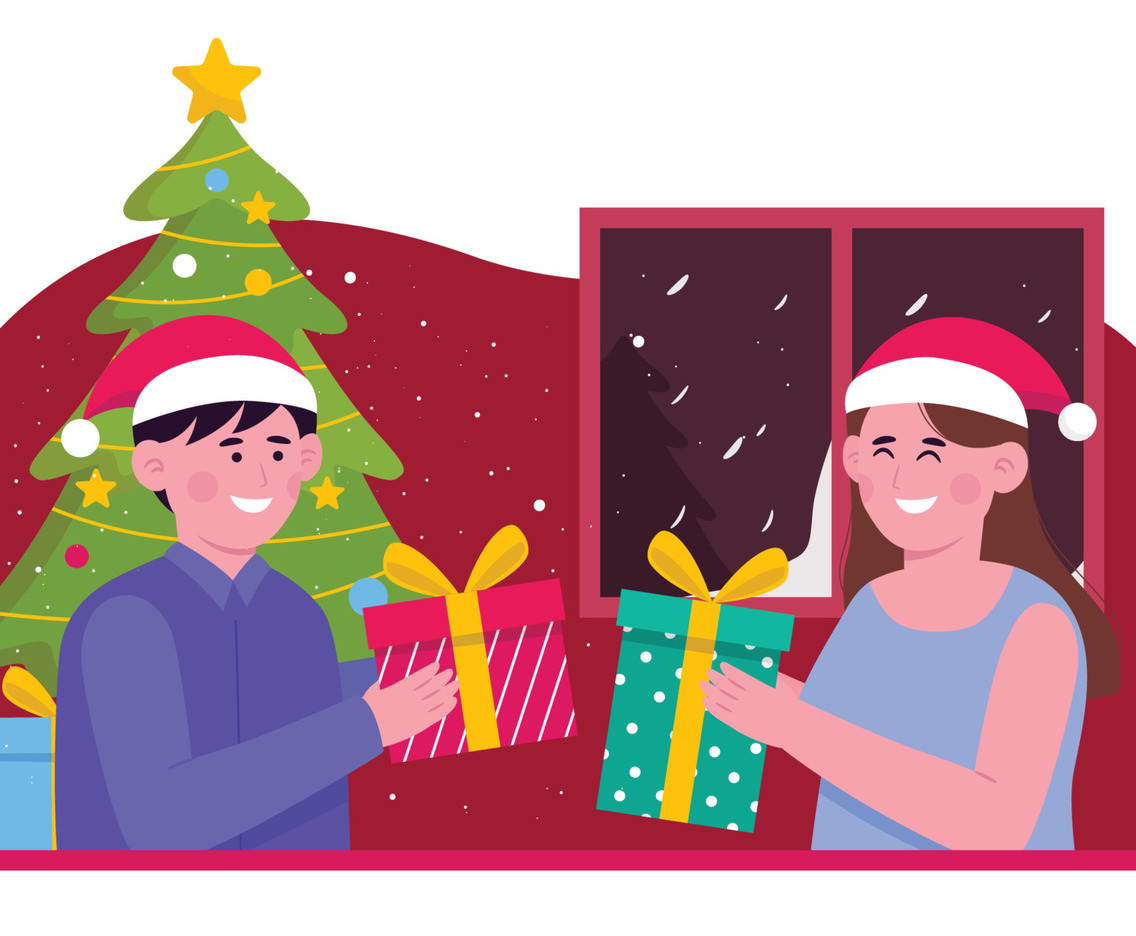 Couple Christmas Gift Exchange Concept