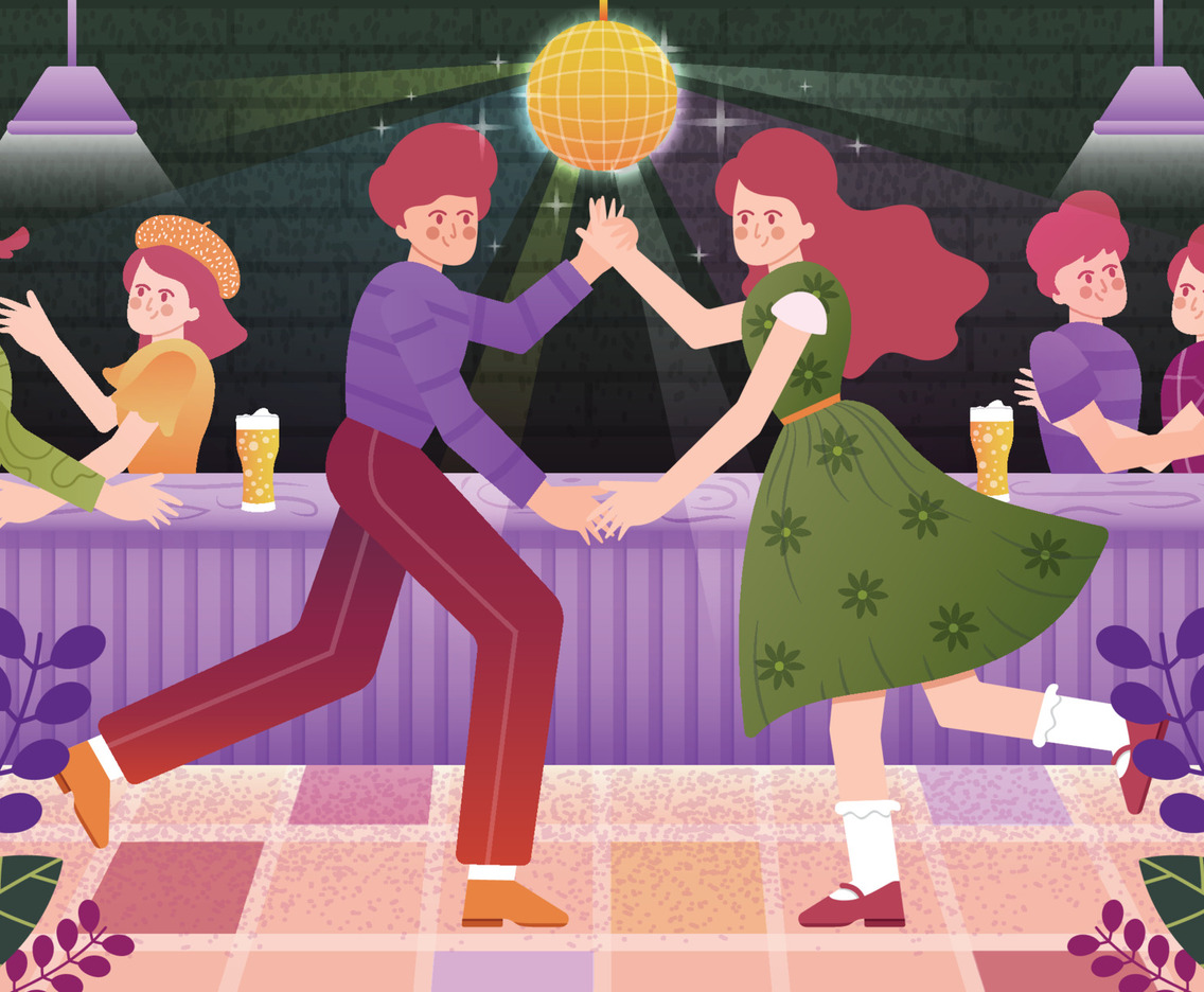 Happy Valentine's Day with Dancing Couple