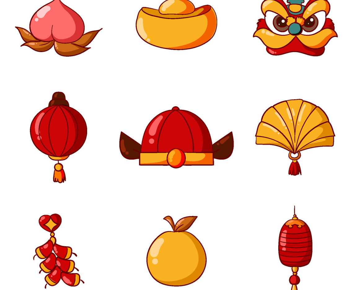 Happy Chinese New Year Icon Set