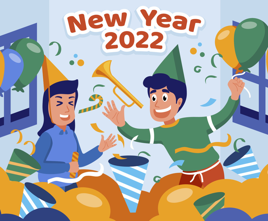 Celebrating New Year 2022 Concept
