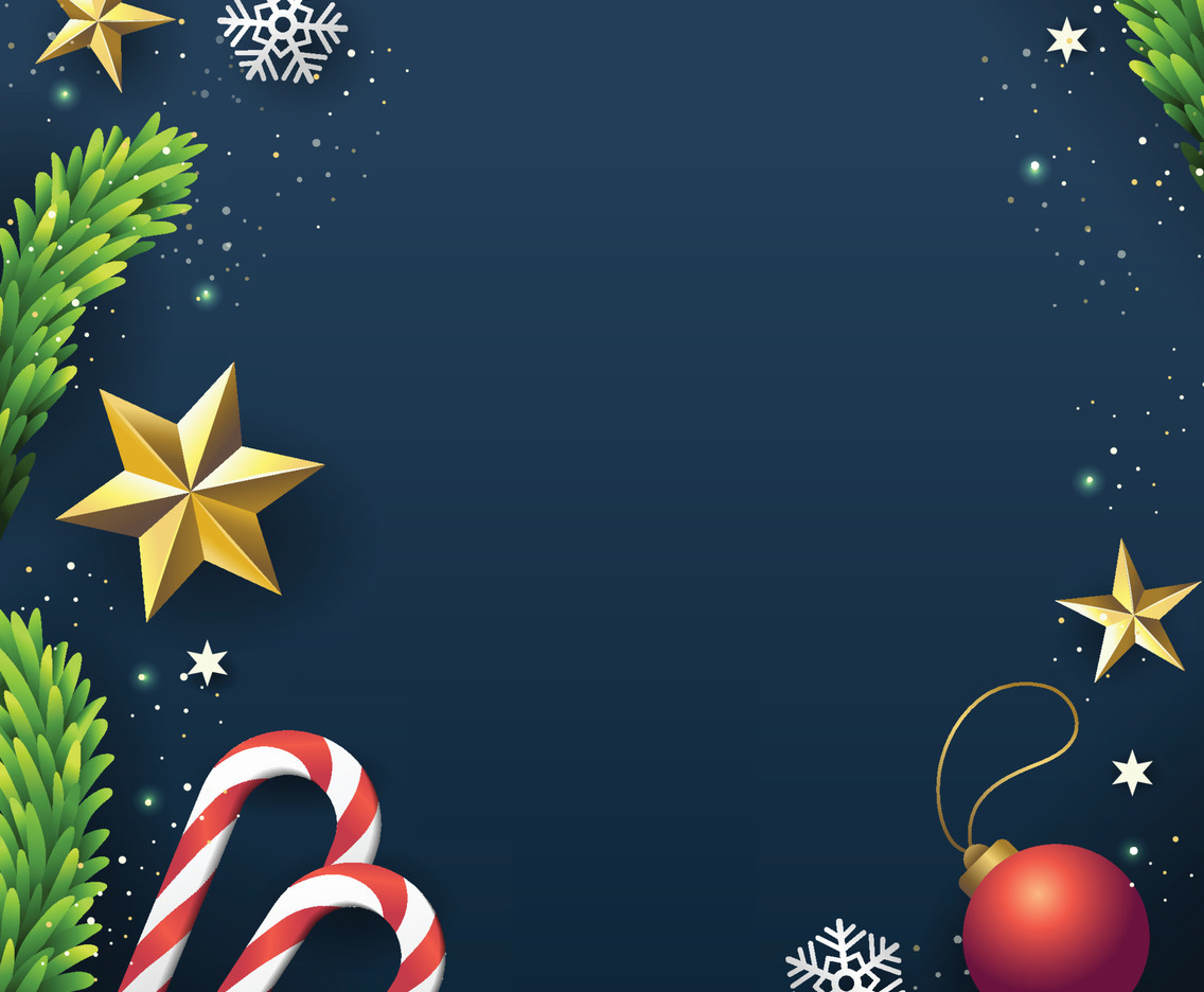 Christmas Decoration on Blue Background