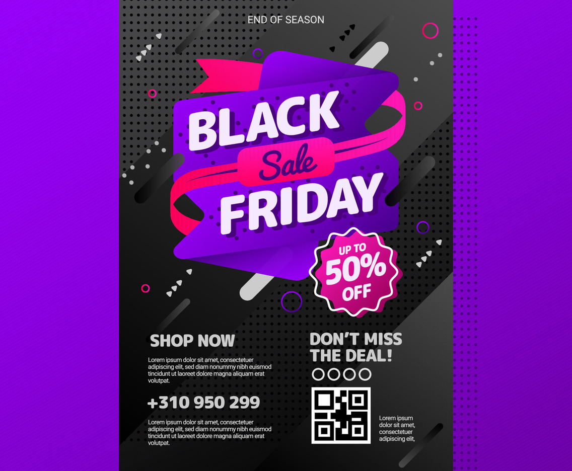 Dynamic Magenta and Purple Black Friday Sale Poster