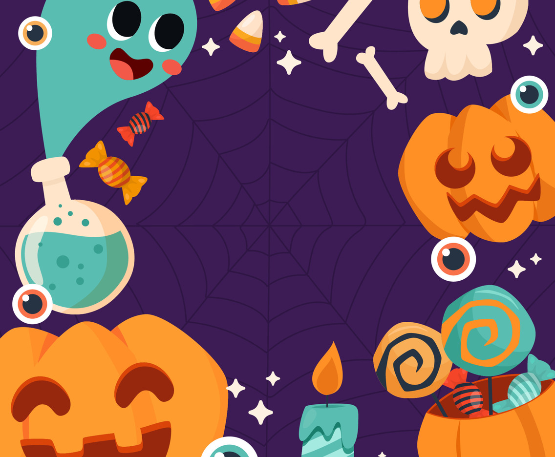 Cute Halloween Elements for Background Template