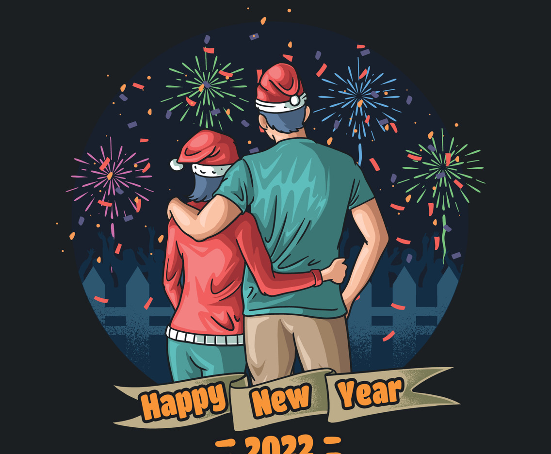 Couple Celebrate New Year Countdown