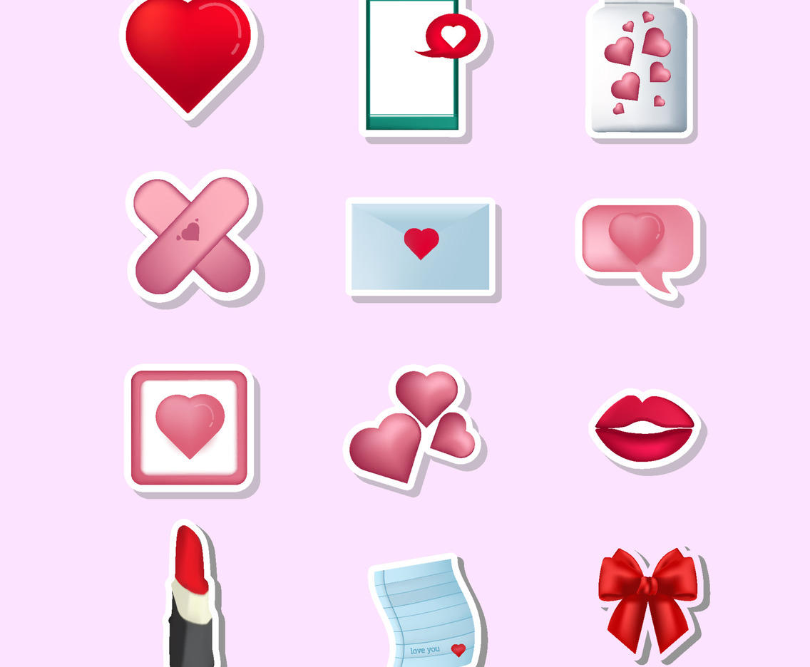 Valentine's Day Cute Sticker Set Collection