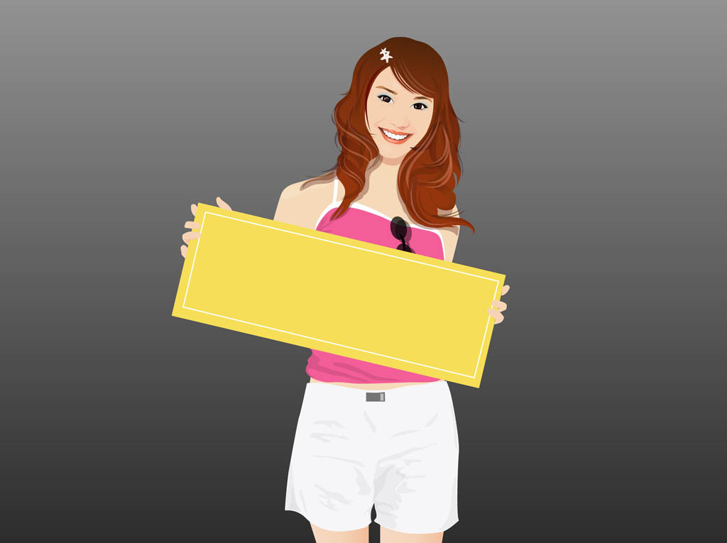 Smiling Girl With Board