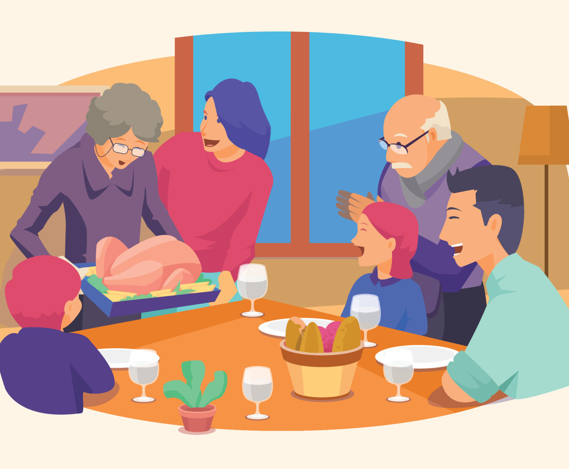 Family Gathering in Thanksgiving Day