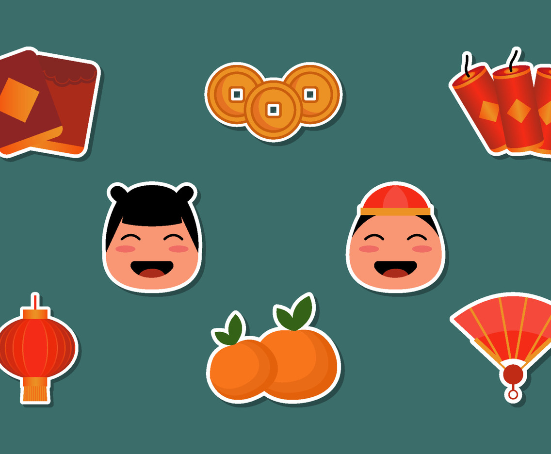 Chinese New Year Gong Xi Fa Cai Sticker Set