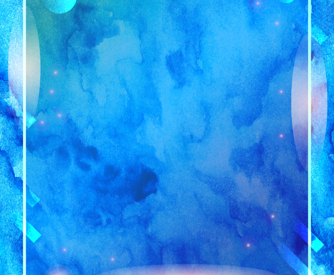 Blue Watercolor with Glowing Frame Background