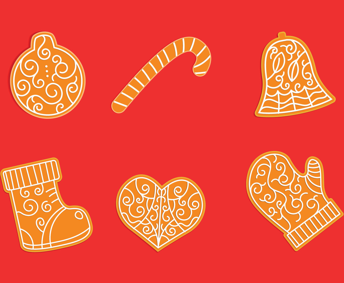Cute Gingerbread Sticker Collection Concept