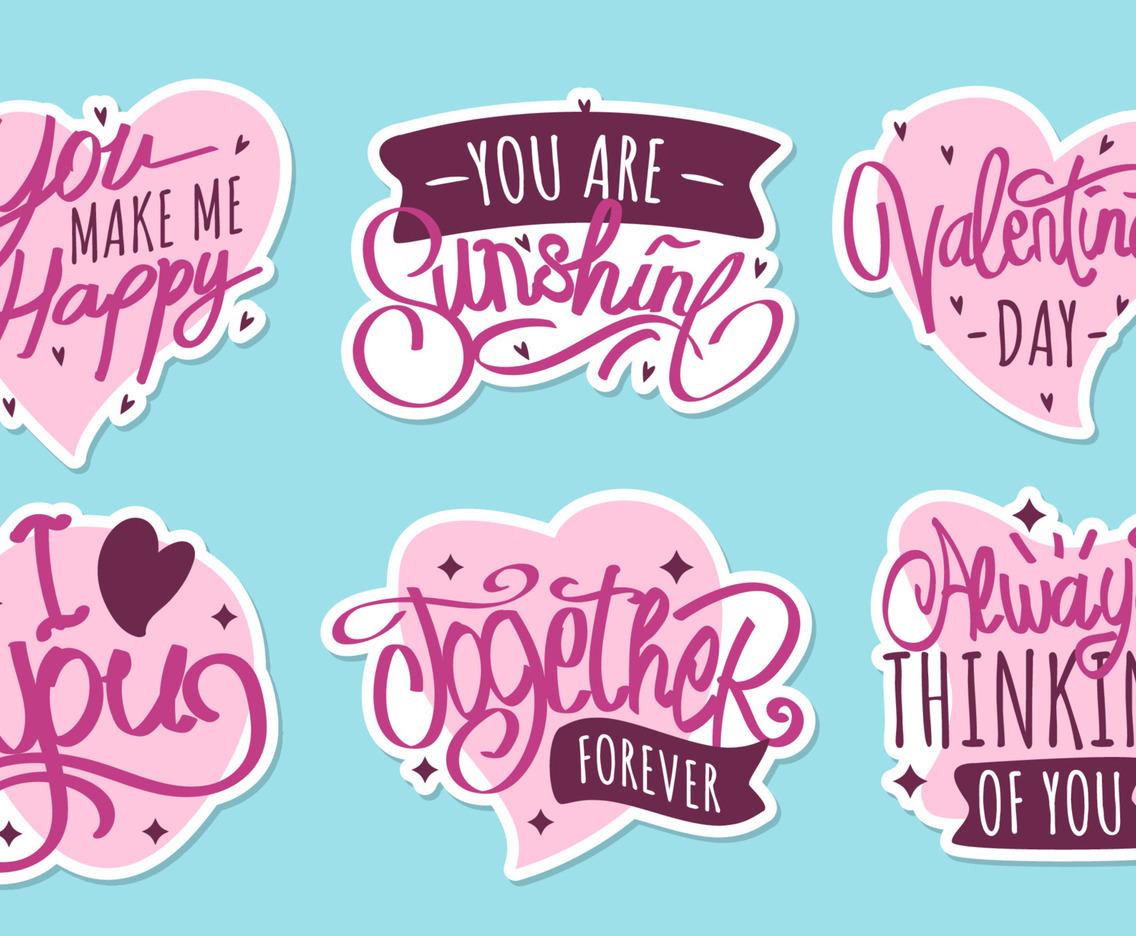 Lettering Valentines Quote Sticker