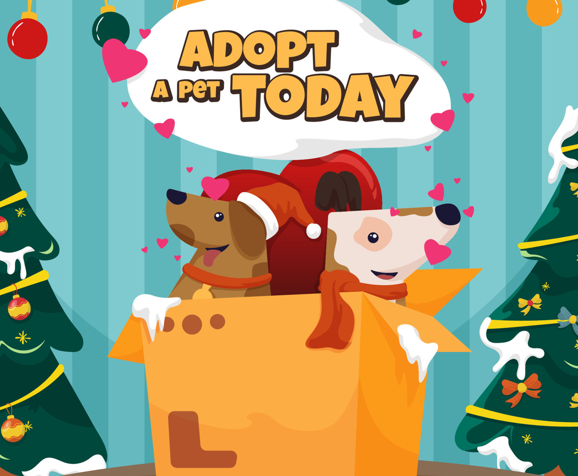 Santa Paws Activism with Two Dogs in the Box