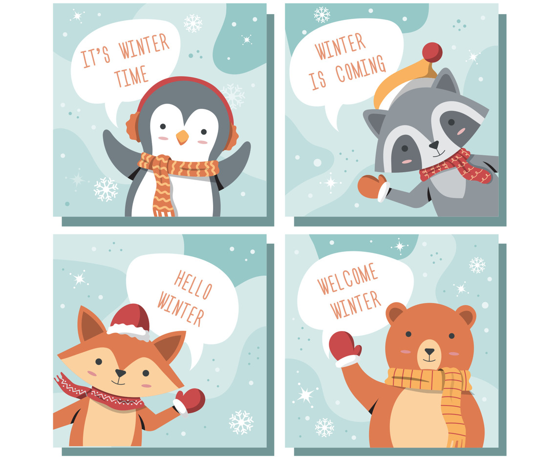 Winter Animal Social Media Post Template