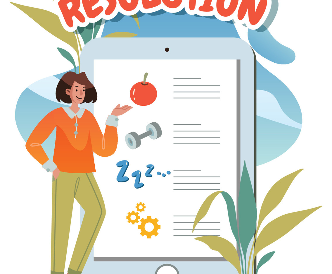 A Woman Showing Her New Year Resolutions
