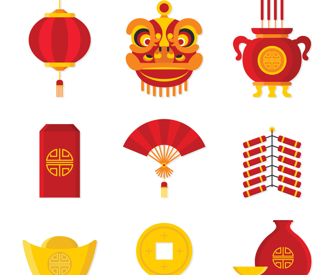 Set of Chinese New Year Element Icons