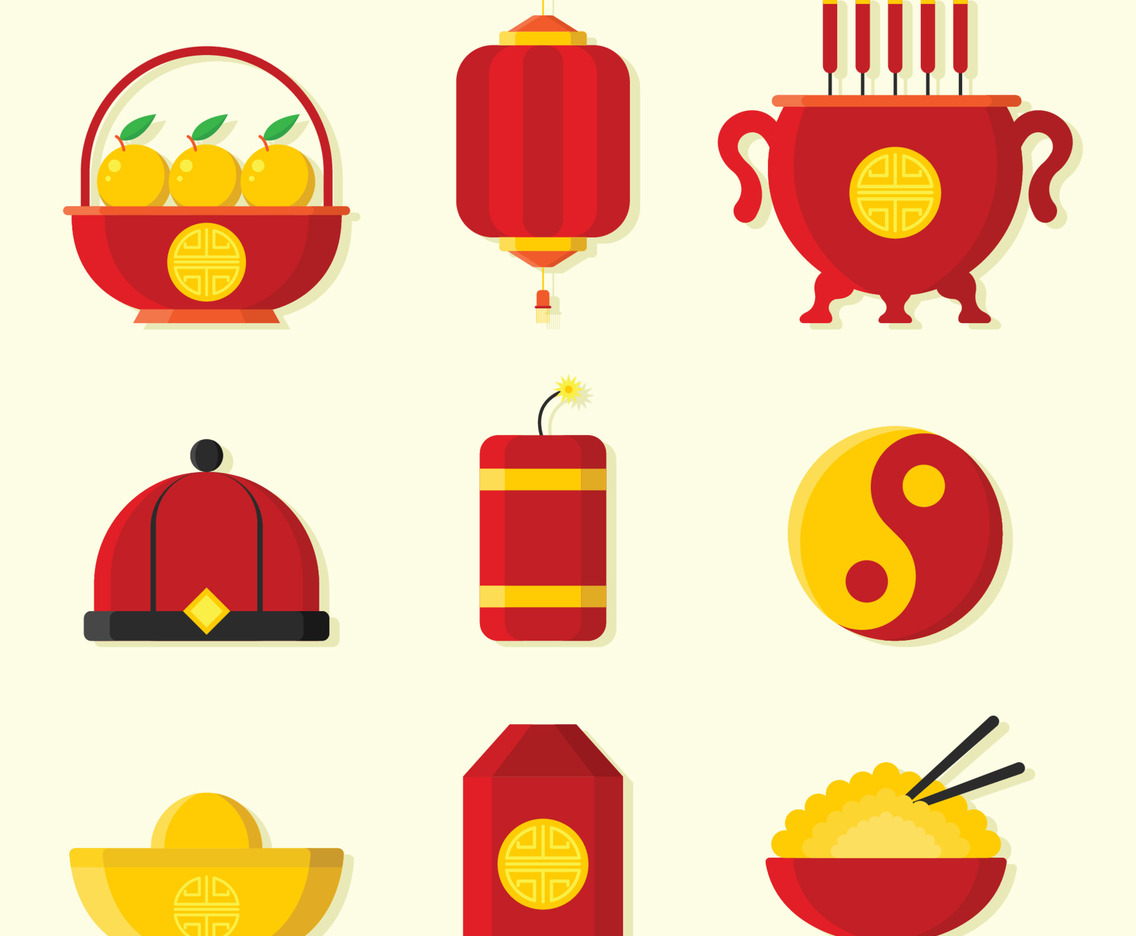 Set of Chinese New Year Element Icons