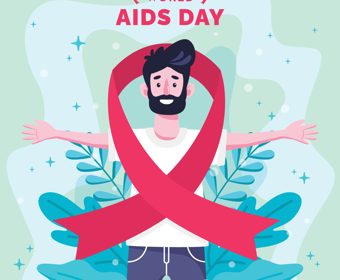 Flat Cute World AIDS Day Concept