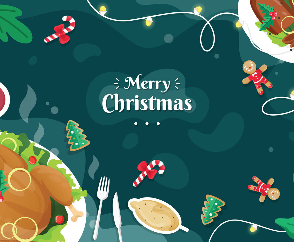 Christmas Dinner Food Concept Background