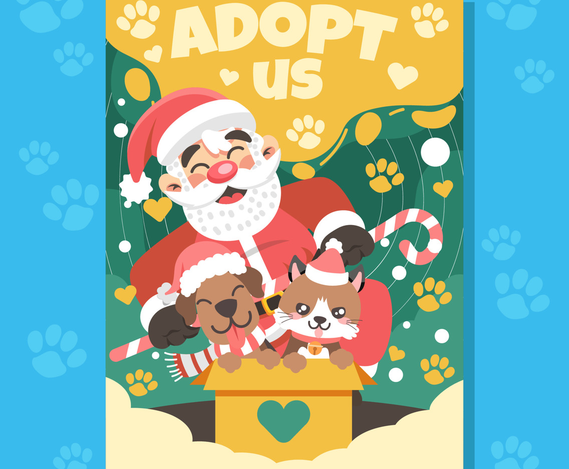 Cute Santa with Pet Adoption