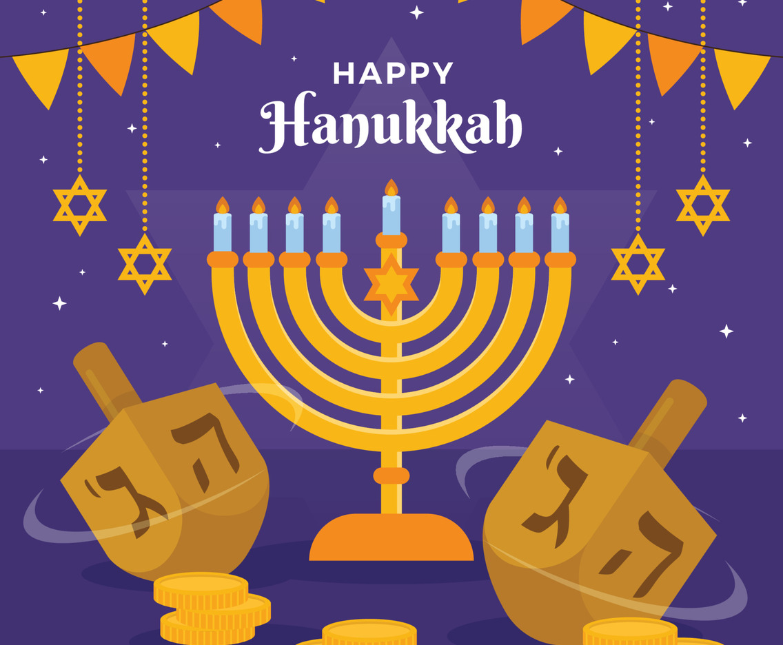 Happy Hanukkah Dreidel Concept
