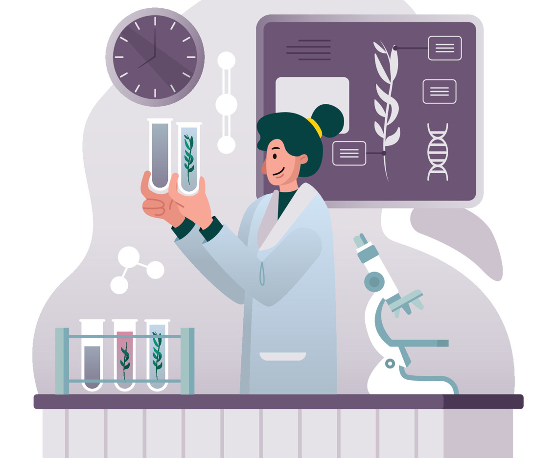 A Woman Analyze Plant in Her Laboratorium